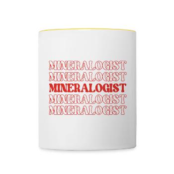 Minéralogiste Expert en minéraux Minéralologue - Mug contrasté - blanc/jaune - Devant