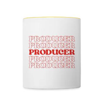 Produzent, Filmemacher, Schöpfer, Regisseur, Schöpfer - Tasse zweifarbig - Weiß/Gelb - Vorne