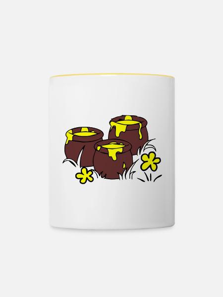 Topf - Tasse zweifarbig - Weiß/Gelb