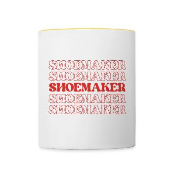 Shoemaker Cobbler Shoe Repairman Shoe Fixer Shoe - Contrasting Mug - white/yellow - Front