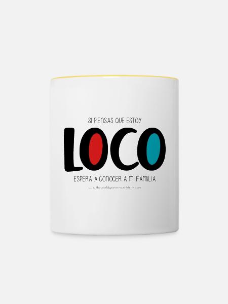 Ich bin verrückt - Tasse zweifarbig - Weiß/Gelb