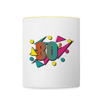 The 80's - Tasse zweifarbig - Weiß/Gelb - Vorne
