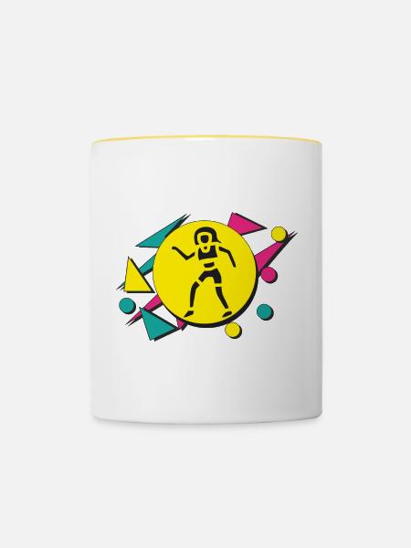 80s Dancer - Tasse zweifarbig - Weiß/Gelb