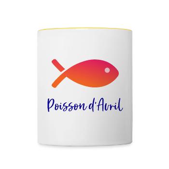 FISH. APRIL FOOL - Contrasting Mug - white/yellow - Front