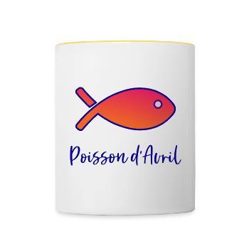 APRIL FOOL - Contrasting Mug - white/yellow - Front