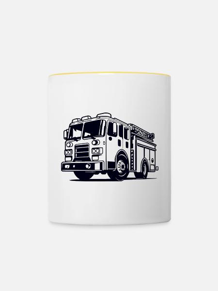 Fire 1col - Tasse zweifarbig - Weiß/Gelb