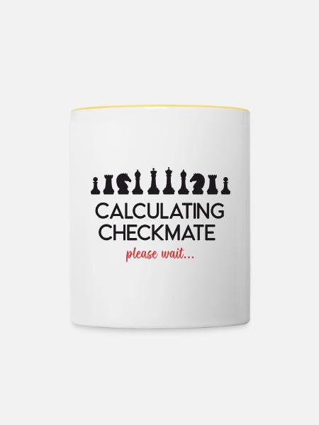 Schach - Schachmatt berechnen, bitte warten... - Tasse zweifarbig - Weiß/Gelb