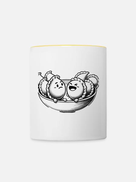Streit Wareniki Dumplings Maultaschen - Tasse zweifarbig - Weiß/Gelb
