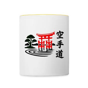 Karate Natur - Tasse zweifarbig - Weiß/Gelb - Vorne