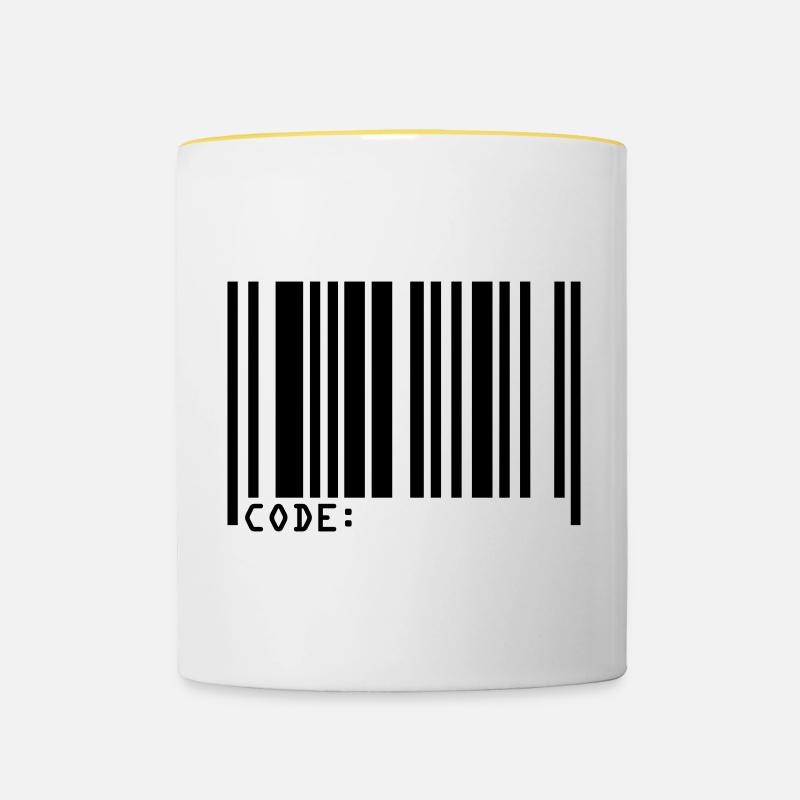 barcode - Contrasting Mug - white/yellow