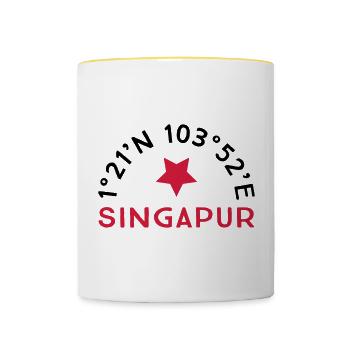 Singapur - Tasse zweifarbig - Weiß/Gelb - Vorne