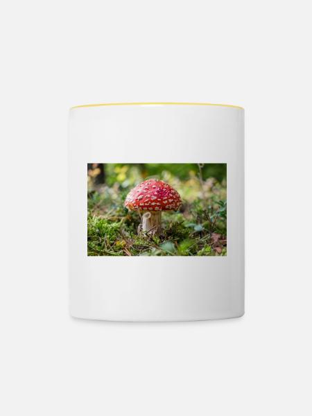 Fliegenpilz - Tasse zweifarbig - Weiß/Gelb