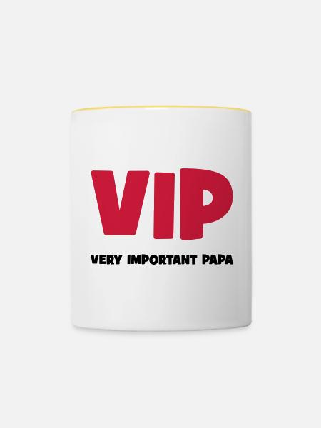 Very Important Papa :) - Tasse zweifarbig - Weiß/Gelb
