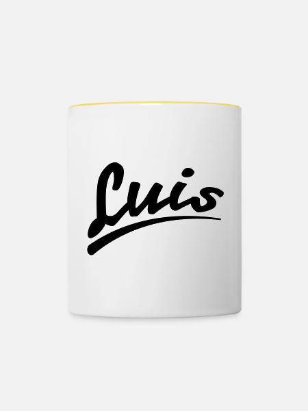 Luis - Tasse zweifarbig - Weiß/Gelb