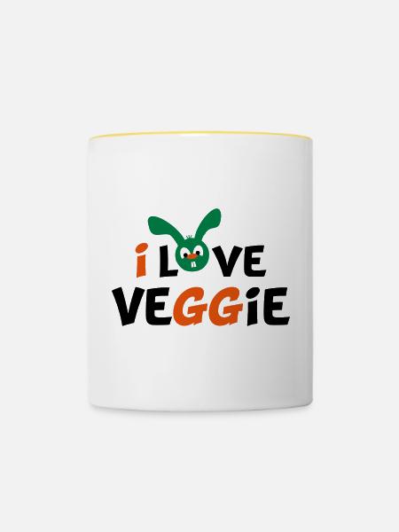 vegetarier - Tasse zweifarbig - Weiß/Gelb
