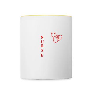 Infirmière Médecin Infirmière Hôpital - Mug contrasté - blanc/jaune - Devant