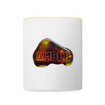 Amber - amber, the gold of the Baltic Sea - Contrasting Mug - white/yellow - Front