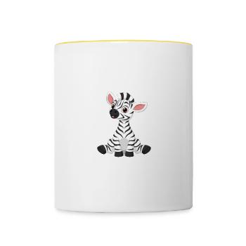 Zèbre - Mug contrasté - blanc/jaune - Devant