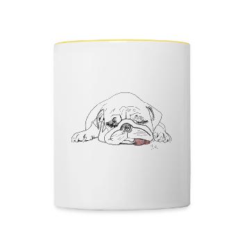 Pug - Contrasting Mug - white/yellow - Front