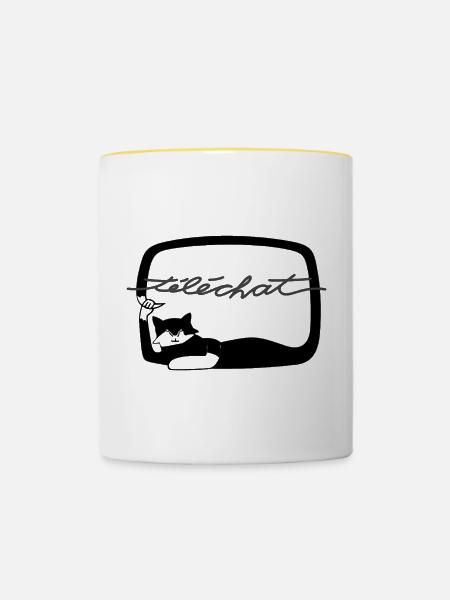 Teleshopping - Tasse zweifarbig - Weiß/Gelb