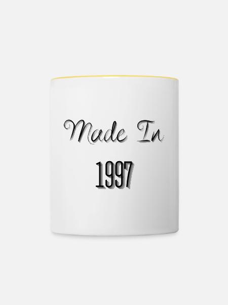 Gegründet 1997 - Tasse zweifarbig - Weiß/Gelb