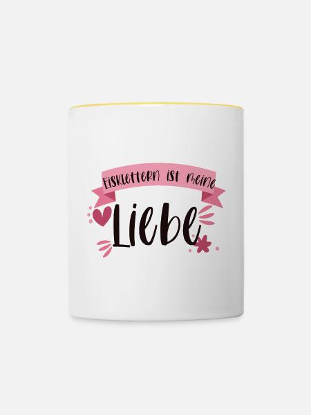 Eisklettern Klettern Eispickel Winter Eis Geschenk - Tasse zweifarbig - Weiß/Gelb
