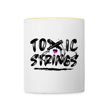 Toxic Strings 2 Farben - Tasse zweifarbig - Weiß/Gelb - Vorne