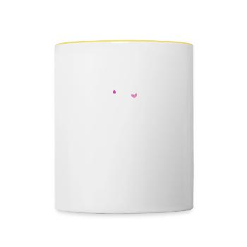 Joyeuse Saint-Valentin Couple Cadeau de Saint-Valentin Amour - Mug contrasté - blanc/jaune - Devant