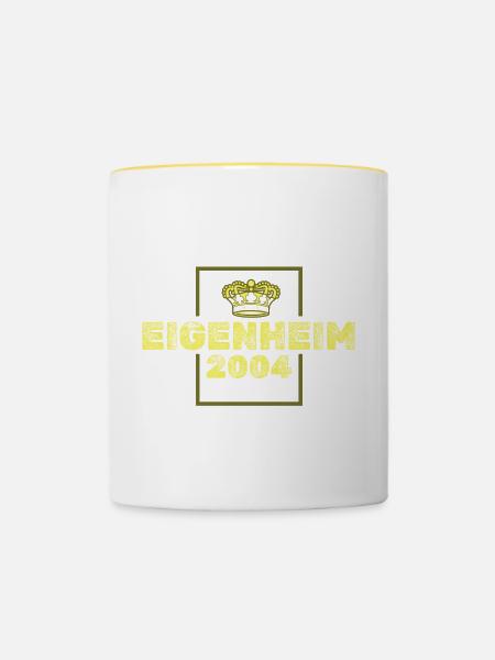 Bauherr 2004 - Tasse zweifarbig - Weiß/Gelb