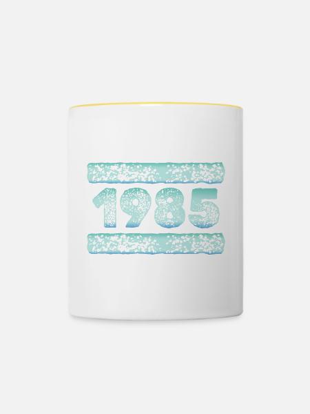 1985 - Mug contrasté - blanc/jaune