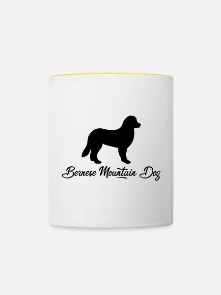 Berner Sennenhund - Tasse zweifarbig - Weiß/Gelb