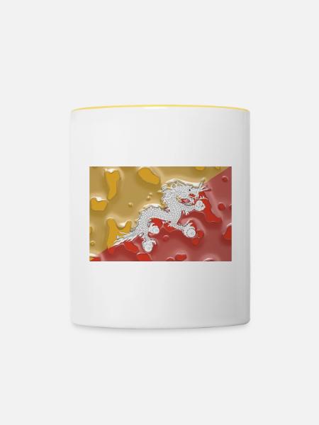 Bhutan - Tasse zweifarbig - Weiß/Gelb