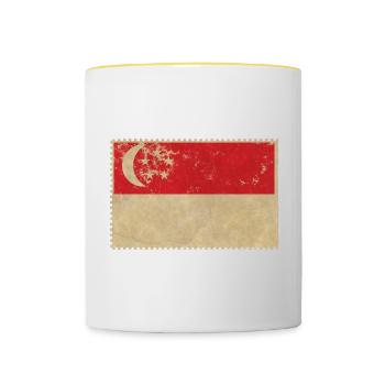 Singapour - Mug contrasté - blanc/jaune - Devant
