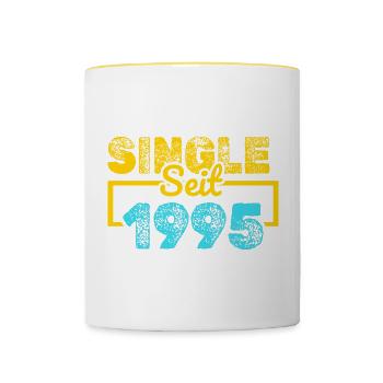 seit 1995 - Tasse zweifarbig - Weiß/Gelb - Vorne