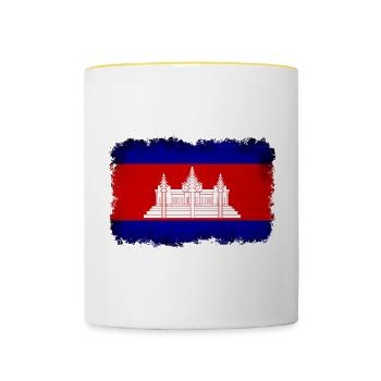 Cambodge - Mug contrasté - blanc/jaune - Devant