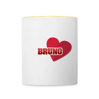 Herz Bruno - Tasse zweifarbig - Weiß/Gelb - Vorne