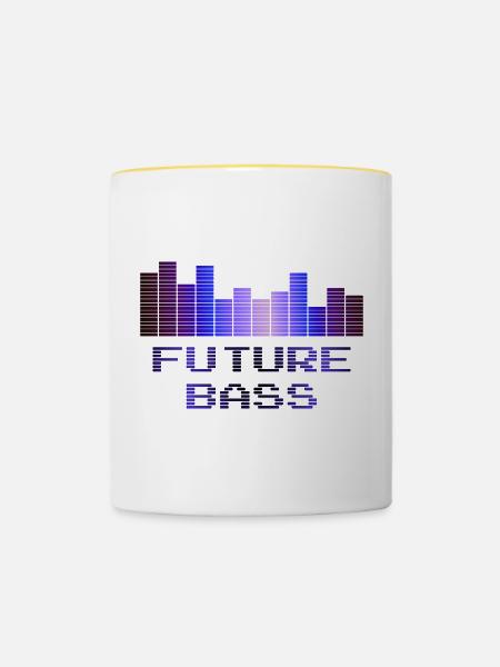 Future Bass | Musik - Tasse zweifarbig - Weiß/Gelb