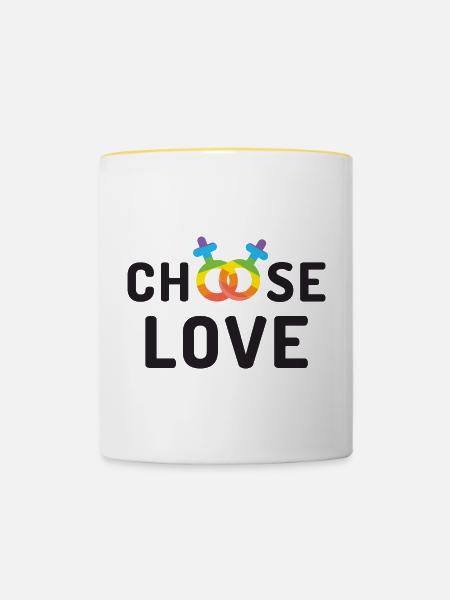 Pride Month LGBT - Liebe - Tasse zweifarbig - Weiß/Gelb