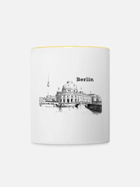 Berlin - Tasse zweifarbig - Weiß/Gelb