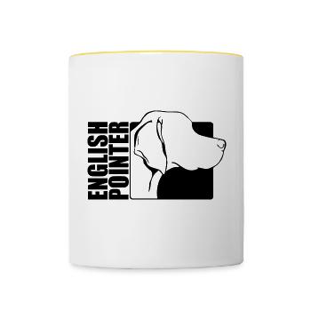 Profil Pointeur anglais Chiens Chien Wilsigns - Mug contrasté - blanc/jaune - Devant