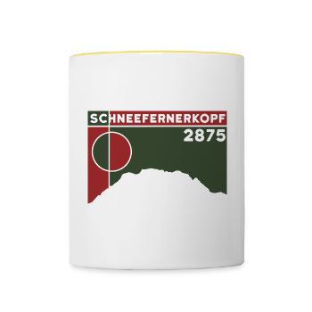 Schneefernerkopf Zugspitze Besteigung Wanderung - Tasse zweifarbig - Weiß/Gelb - Vorne