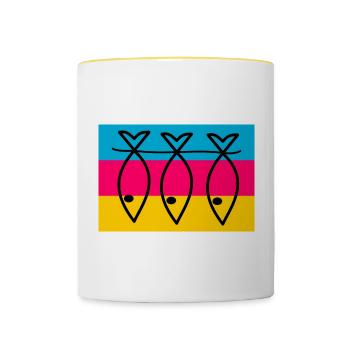 RETIREMENT. HAPPY RETIREMENT. HAPPY RETIREMENT - Contrasting Mug - white/yellow - Front