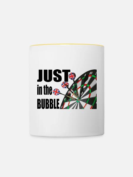 Dartscheibe - Tasse zweifarbig - Weiß/Gelb