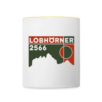 Lobhörner Ski de randonnée Randonnée Dépassement d’altitude - Mug contrasté - blanc/jaune - Devant