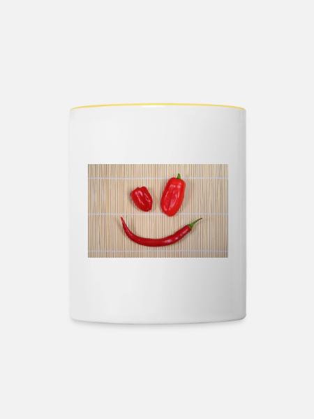 SPICY Smiley - Tasse zweifarbig - Weiß/Gelb