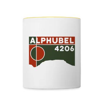 Alphubel Mountain Tour Souvenir Valais Zermatt - Contrasting Mug - white/yellow - Front