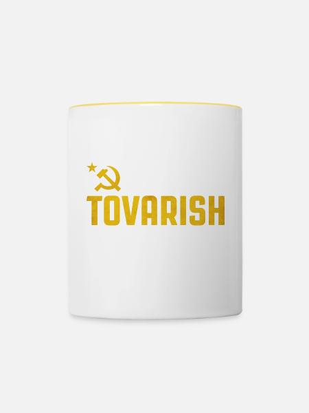Tovarish - Tasse zweifarbig - Weiß/Gelb