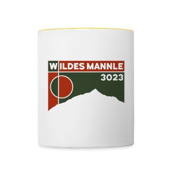 Wildes Mannle Randonnée Ötztal Ski Tour Tour de montagne Altitude - Mug contrasté - blanc/jaune - Devant