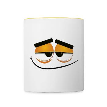 Smile Face - Tasse zweifarbig - Weiß/Gelb - Vorne