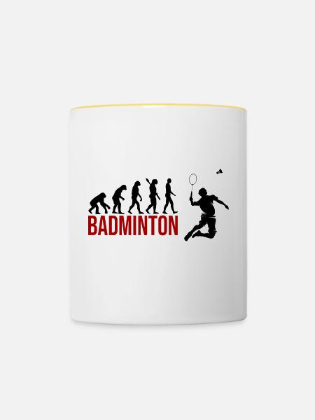 Evolution Badminton - Tasse zweifarbig - Weiß/Gelb